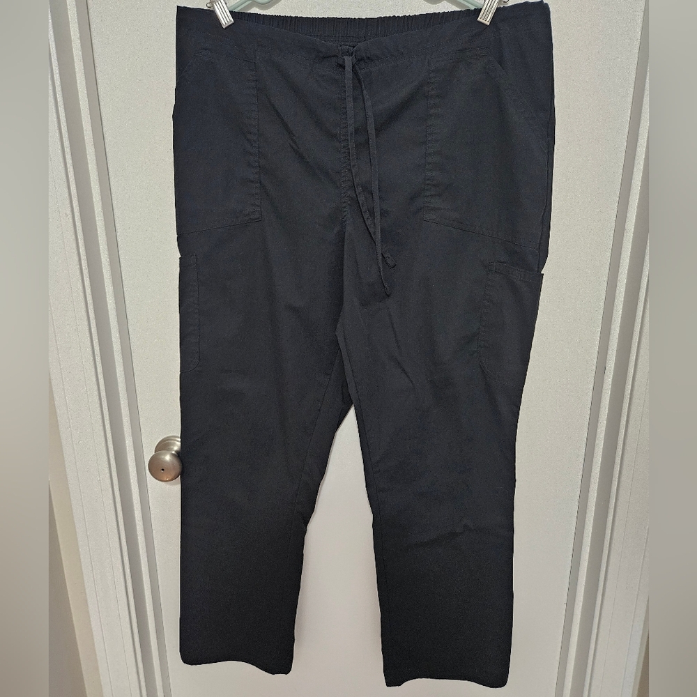 Scrubstar Scrub Pant Black Drawstring Stretch Waist Size XL